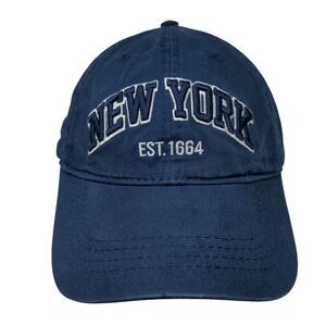 New York Est. 1664 Strapback Hat Blue OSFA Adjustable Embroidered Torkia Apparel